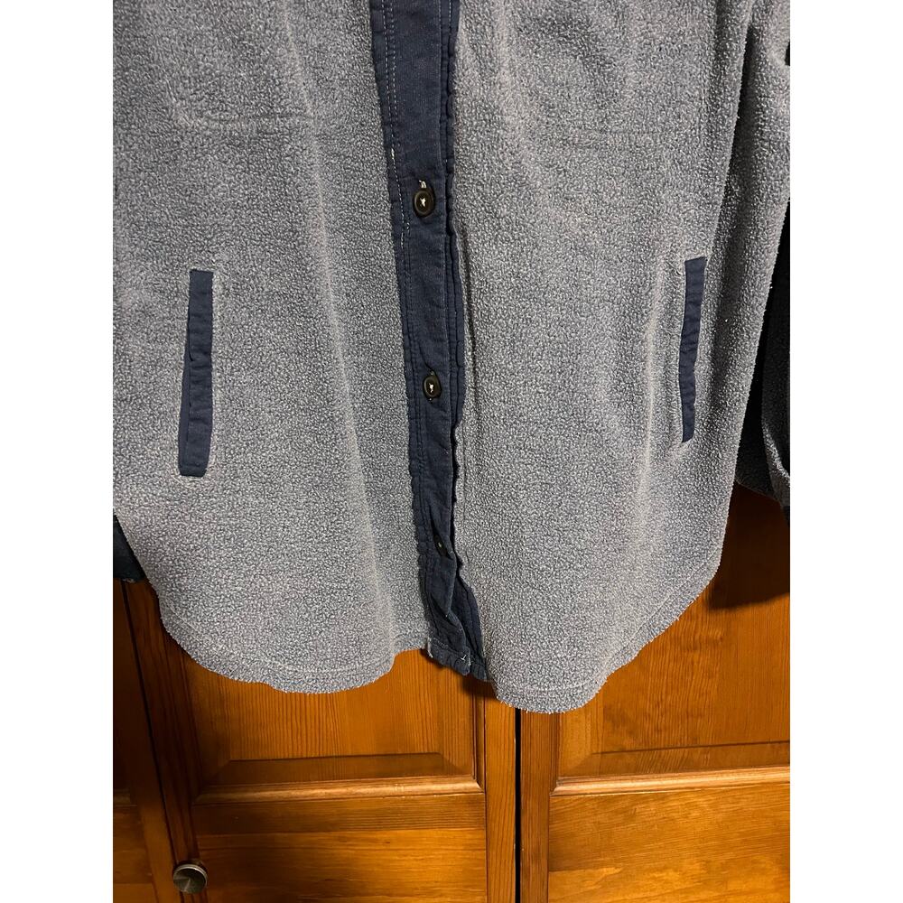 Free People Women's Ruby Fleece Distressed Shirt Jacket Shacket Oceana Blue SZ M - Picture 4 of 13